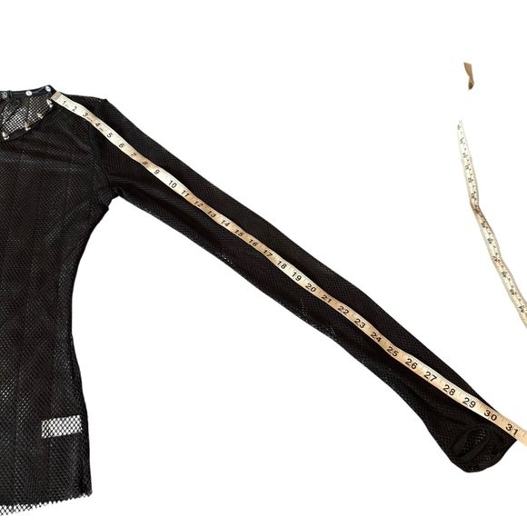 NWT CURRENT MOOD BLACK STUDDED MESH LONG SLEEVE TOP – SIZE M DOLLS KILL - Picture 10 of 13